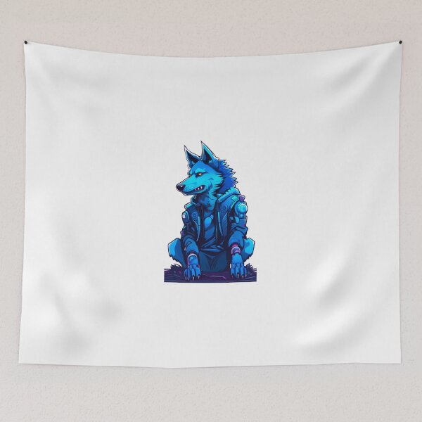 Item preview, Blue wolf dog cyberpunk  designed and sold by KorArtStudio.