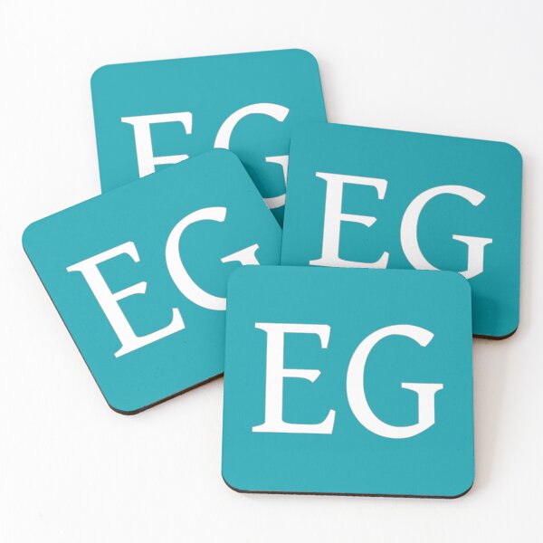Item preview, EG Initials Monogram Elegant White Letters designed and sold by Jeallan Designs.