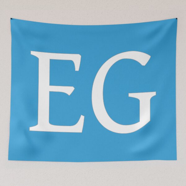Item preview, EG Initials Monogram Elegant White Letters designed and sold by Jeallan Designs.