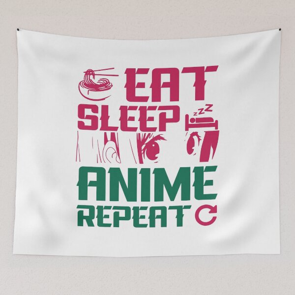 Item preview, Eat Sleep Anime Repeat designed and sold by PrintMastery.