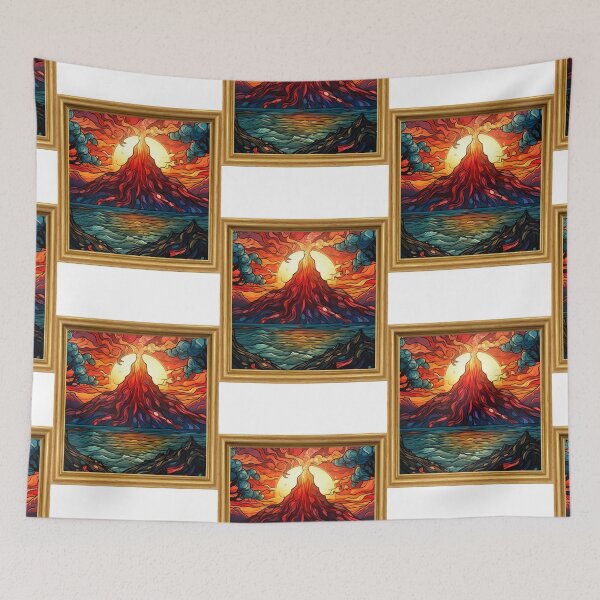 Item preview, Stained Glass Volcano Erupting designed and sold by stainedglass101.