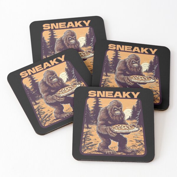 Item preview, Sneaky sasquatch with pizza designed and sold by Eolithic.
