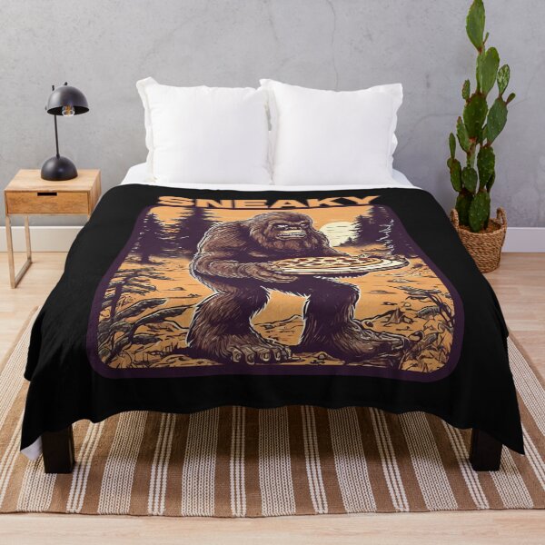 Item preview, Sneaky sasquatch with pizza designed and sold by Eolithic.
