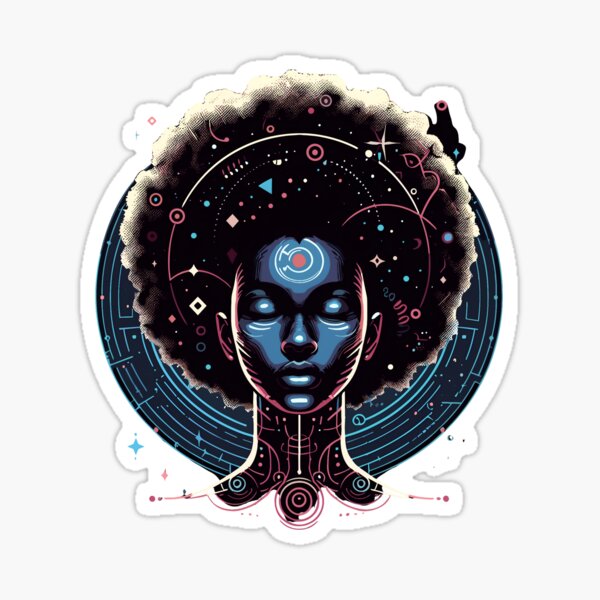 Aperçu de l'œuvre Afro-futurisme Afro Girl Science-fiction créée et vendue par KitonicTees.