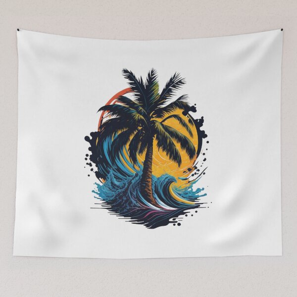 Item preview, Majestic Palm Tree Wave designed and sold by -DEEWOLF-.