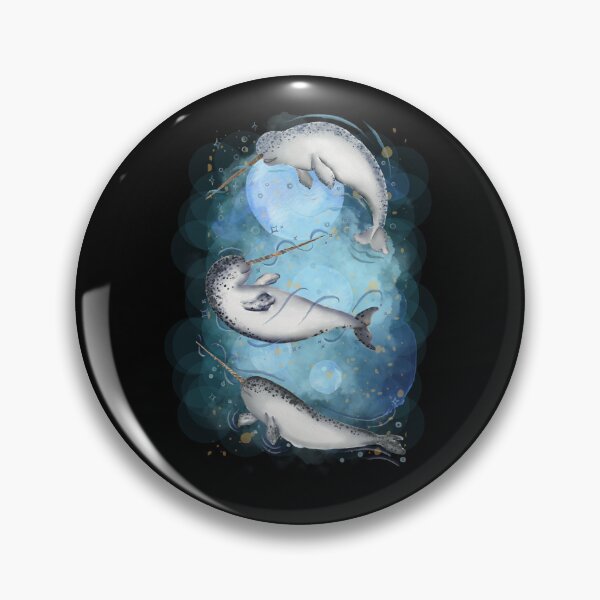 Item preview, Narwhal Whales Swimming Watercolor Design designed and sold by kuremureDesign.