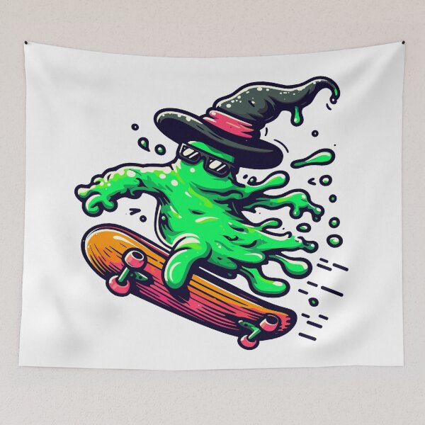 Item preview, Kawaii skate slime wizard designed and sold by TomFrontierArt.
