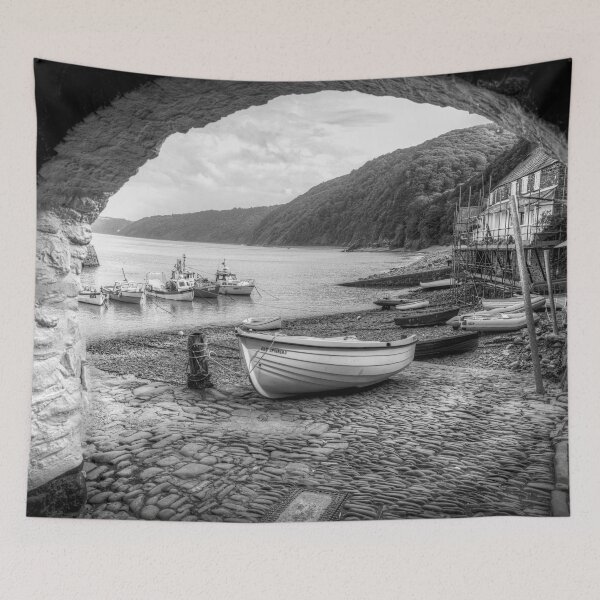 Item preview, Clovelly Boats, North Devon, UK, Black And White designed and sold by Paul Thompson Photography.