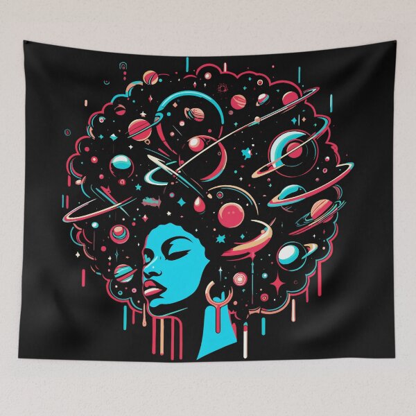 Item preview, Afro-futurism Afro Girl Sci-fi  designed and sold by KitonicTees.