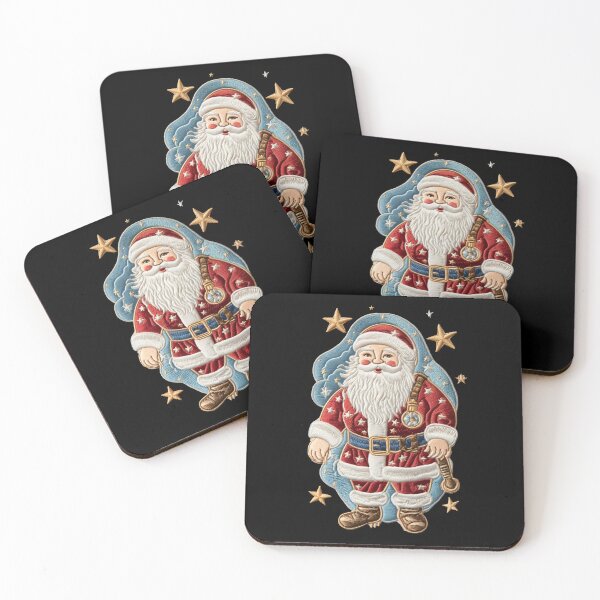 Item preview, Christmas Designs - Colorful Santa Clauses - Stripe Style designed and sold by Master-Print.