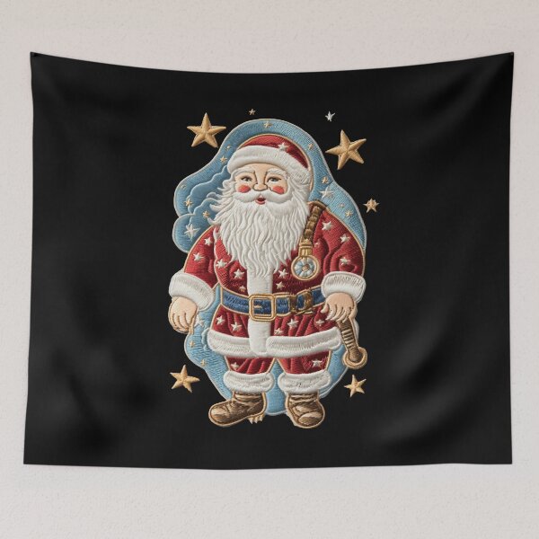 Item preview, Christmas Designs - Colorful Santa Clauses - Stripe Style designed and sold by Master-Print.