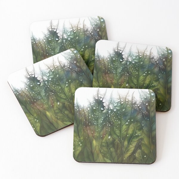 Item preview, Rainy autumn – part 2, i.e. watercolor leaves covered with raindrops. designed and sold by My-fake-places.