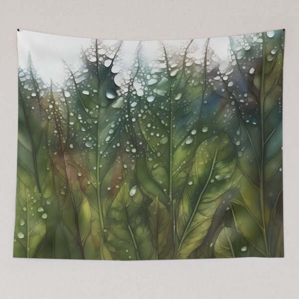 Item preview, Rainy autumn – part 2, i.e. watercolor leaves covered with raindrops. designed and sold by My-fake-places.