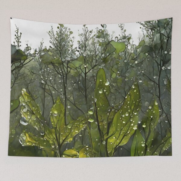 Item preview, Rainy autumn – part 3, i.e. watercolor leaves covered with raindrops. designed and sold by My-fake-places.
