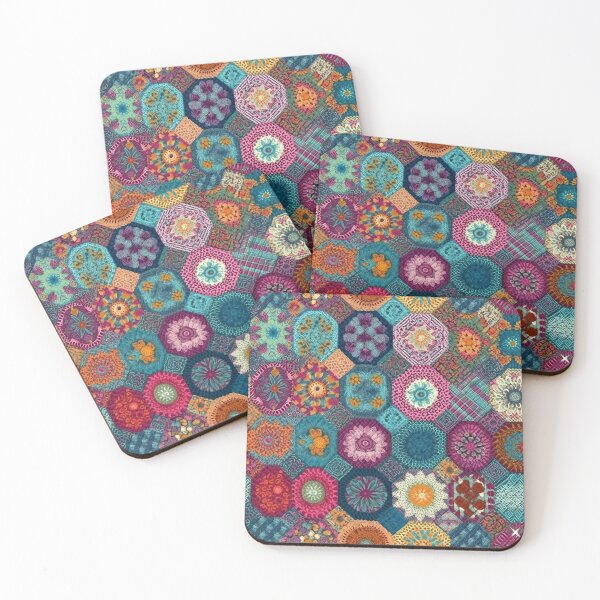 Item preview, Flowery Patchwork Crochet Blanket Pattern designed and sold by pinkal.