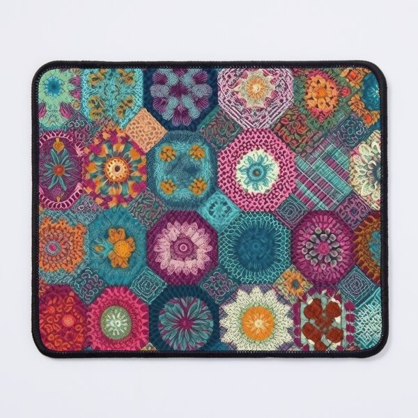Item preview, Flowery Patchwork Crochet Blanket Pattern designed and sold by pinkal.