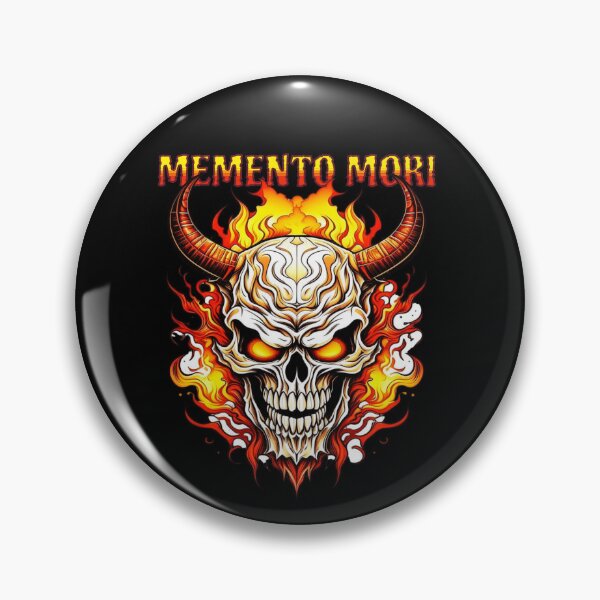 Item preview, Memento Mori Skull On Fire Devil Horns designed and sold by Manifest-Style.