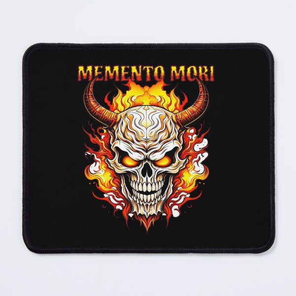 Item preview, Memento Mori Skull On Fire Devil Horns designed and sold by Manifest-Style.