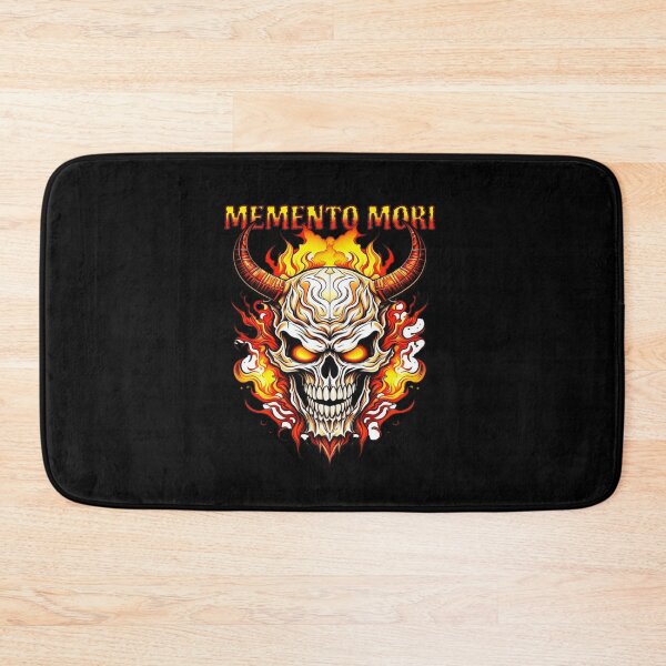 Item preview, Memento Mori Skull On Fire Devil Horns designed and sold by Manifest-Style.
