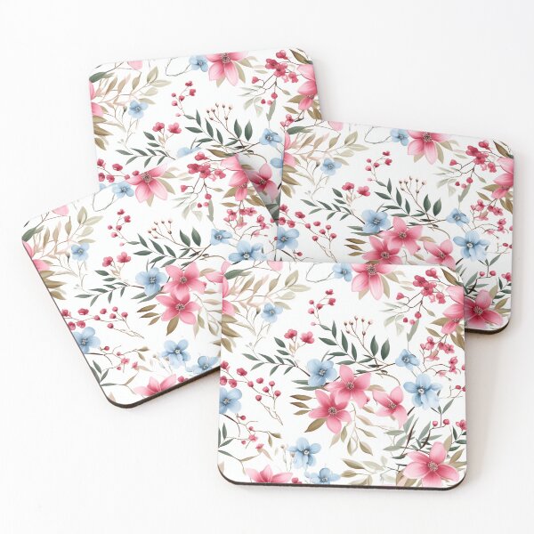 Item preview, A cute floral fabric in pink, blue and green 2 - 1950's House Wallpaper - Classic designed and sold by Paul-05.