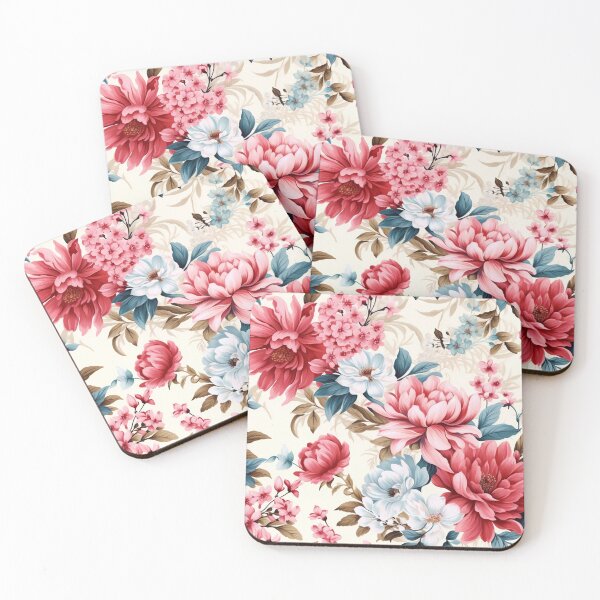 Item preview, A cute floral fabric in pink, blue and green 3 - 1950's House Wallpaper - Classic designed and sold by Paul-05.