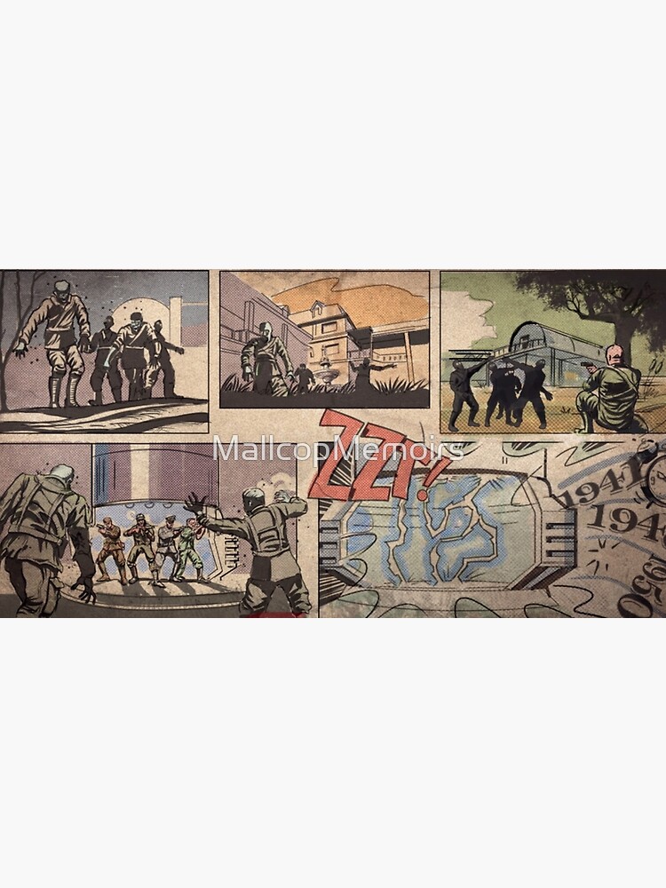 Aperçu 5 sur 5. Tapis de souris avec l'œuvre Écran de chargement de COD Zombies Kino Der Toten créée et vendue par MallcopMemoirs.