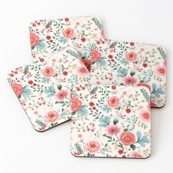 Item preview, A cute floral fabric in pink, blue and green 4 - 1950's House Wallpaper - Classic designed and sold by Paul-05.
