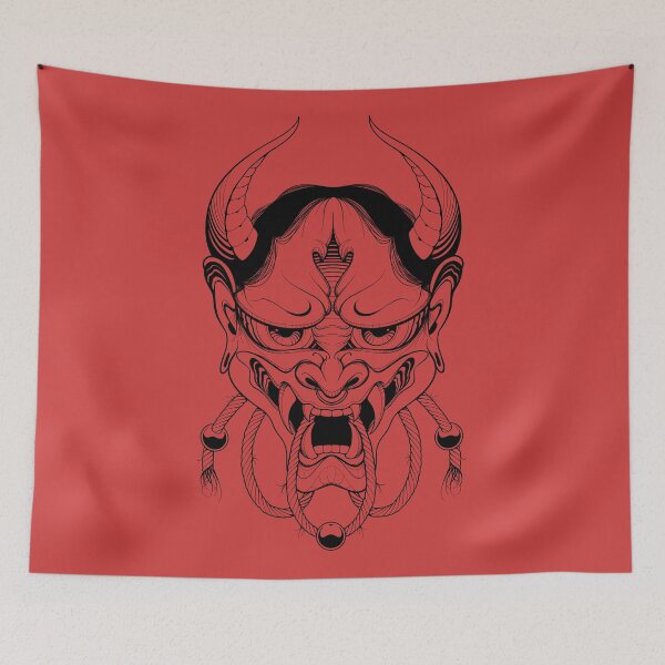 Item preview, Hannya Japanese Mask in Red designed and sold by Hellagreat.