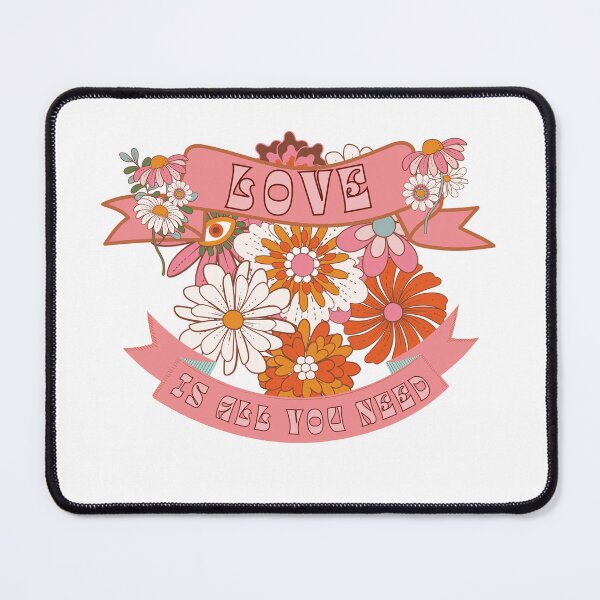 Item preview, Love is all you need on cute retro banners with flowers designed and sold by BigfeetLittlepaws.
