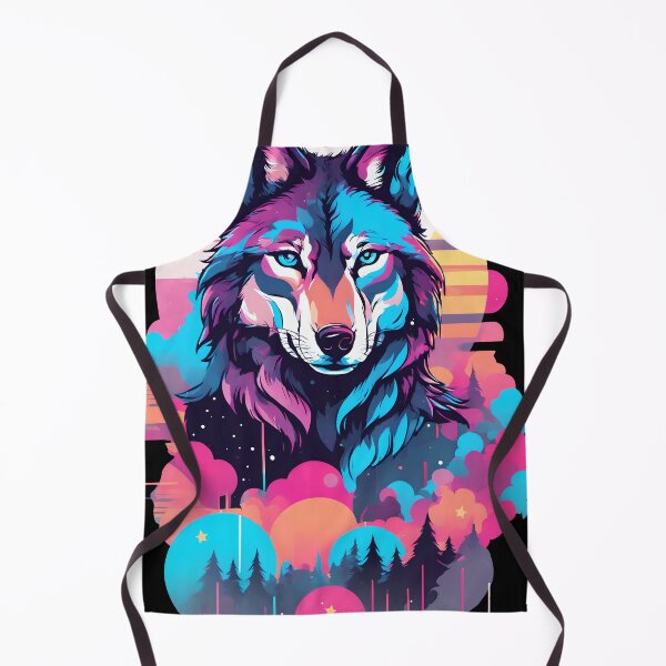 Item preview, Vaporwave Wolf Shirt - Neon Blue Eyes designed and sold by WolfMerrik.