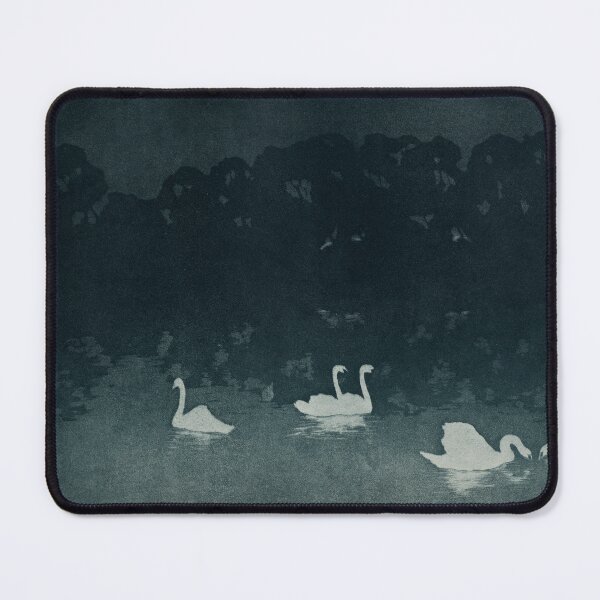 Item preview, Swan Painting Moody Blue Wall Art Lake designed and sold by Suzana Djordjevic.