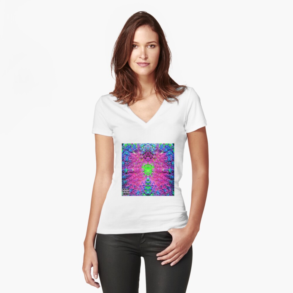 Item preview, Fitted V-Neck T-Shirt designed and sold by teruyalab.