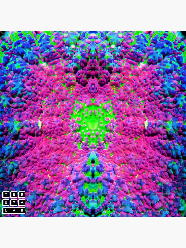 Thumbnail 3 of 3, Sticker, Mushroom Coral Pink Purple Reef Aquarium designed and sold by teruyalab.