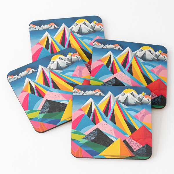 Item preview, Explore "Simplistic & Minimalistic Alps" with Bauhaus Flair and Vivid Colors designed and sold by ArtificialGenes.