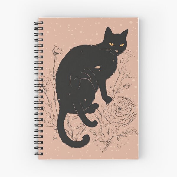Item preview, Black cat floral pattern aesthetic flower designed and sold by Catophile.