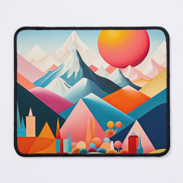 Item preview, Explore "Simplistic & Minimalistic Alps" with Bauhaus Flair and Vivid Colors designed and sold by ArtificialGenes.