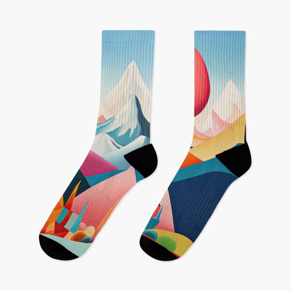 Item preview, Explore "Simplistic & Minimalistic Alps" with Bauhaus Flair and Vivid Colors designed and sold by ArtificialGenes.