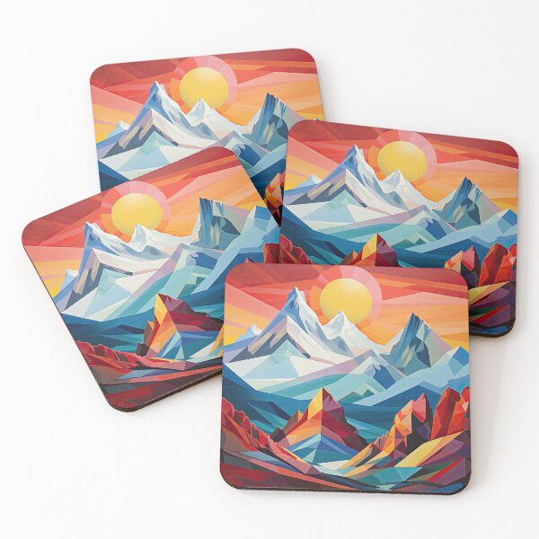 Item preview, Explore "Simplistic & Minimalistic Alps" with Bauhaus Flair and Vivid Colors designed and sold by ArtificialGenes.