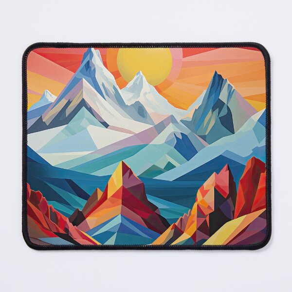 Item preview, Explore "Simplistic & Minimalistic Alps" with Bauhaus Flair and Vivid Colors designed and sold by ArtificialGenes.