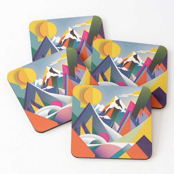 Item preview, Explore "Simplistic & Minimalistic Alps" with Bauhaus Flair and Vivid Colors designed and sold by ArtificialGenes.