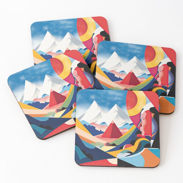 Item preview, Explore "Simplistic & Minimalistic Alps" with Bauhaus Flair and Vivid Colors designed and sold by ArtificialGenes.
