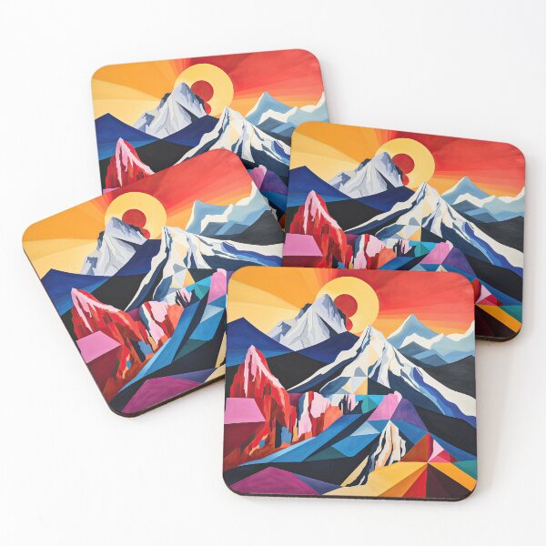 Item preview, Explore "Simplistic & Minimalistic Alps" with Bauhaus Flair and Vivid Colors designed and sold by ArtificialGenes.
