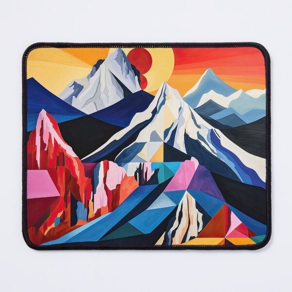 Item preview, Explore "Simplistic & Minimalistic Alps" with Bauhaus Flair and Vivid Colors designed and sold by ArtificialGenes.