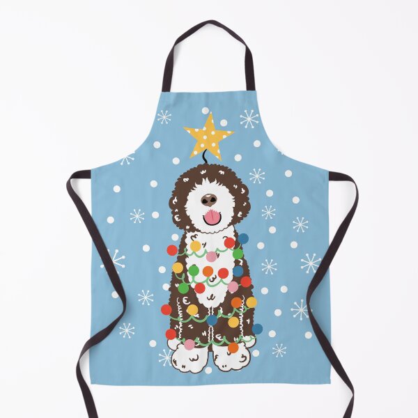 Item preview, Brown White Portuguese Water Dog Christmas Tree 4 designed and sold by Lulupainting.