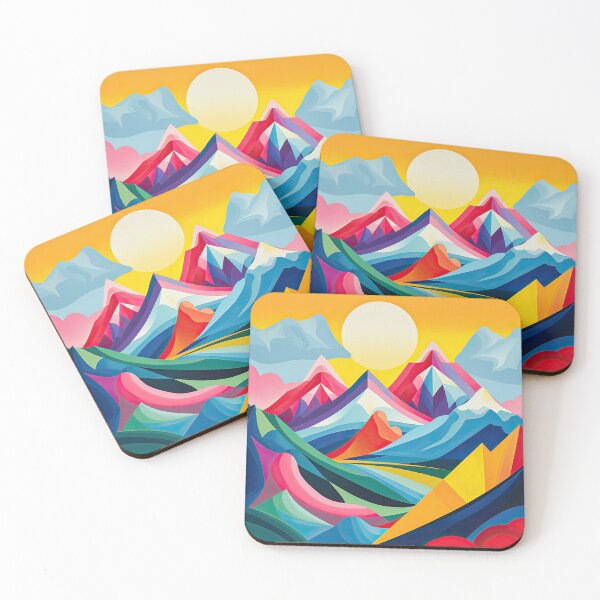 Item preview, Explore "Simplistic & Minimalistic Alps" with Bauhaus Flair and Vivid Colors designed and sold by ArtificialGenes.