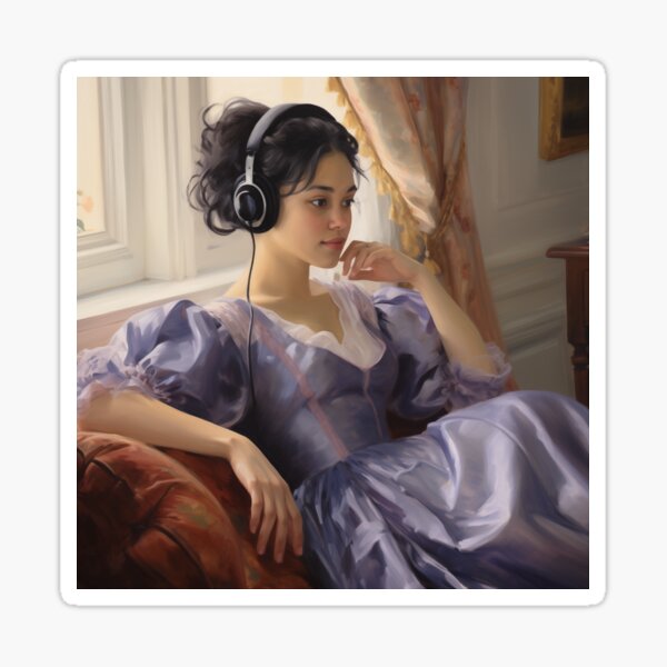 Aperçu de l'œuvre L'auditeur III | Art de portrait vintage modifié créée et vendue par Altered Pixels.