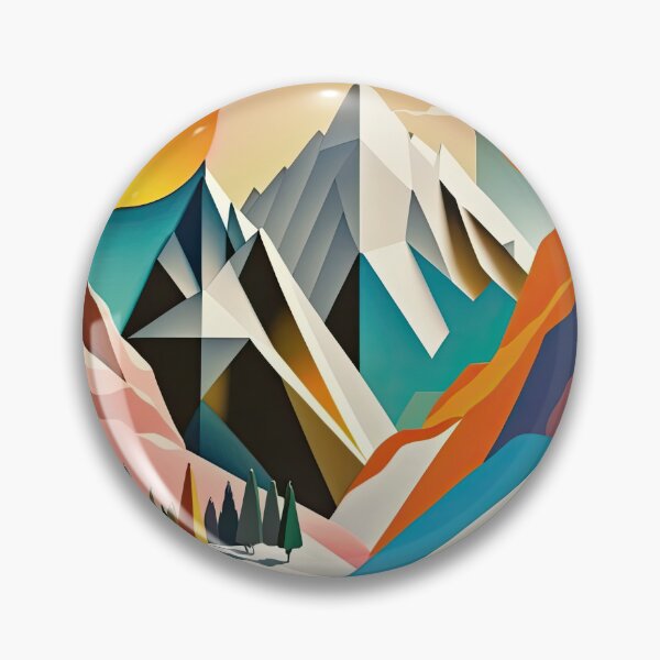 Item preview, Explore "Simplistic & Minimalistic Alps" with Bauhaus Flair and Vivid Colors designed and sold by ArtificialGenes.