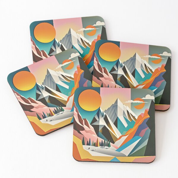 Item preview, Explore "Simplistic & Minimalistic Alps" with Bauhaus Flair and Vivid Colors designed and sold by ArtificialGenes.