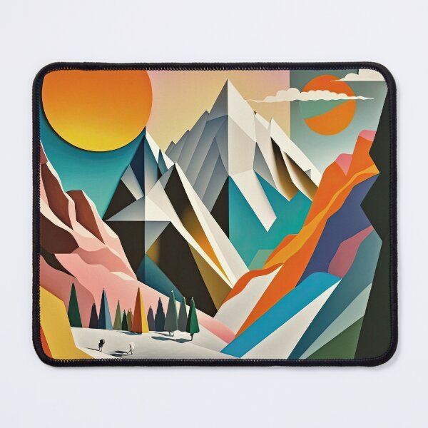 Item preview, Explore "Simplistic & Minimalistic Alps" with Bauhaus Flair and Vivid Colors designed and sold by ArtificialGenes.