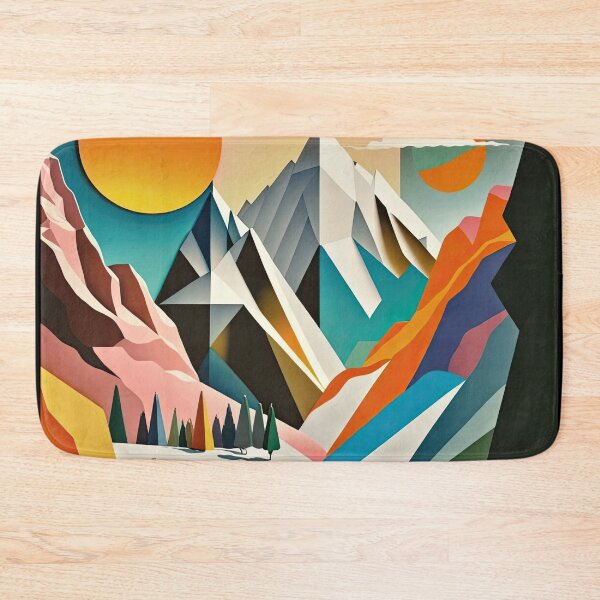 Item preview, Explore "Simplistic & Minimalistic Alps" with Bauhaus Flair and Vivid Colors designed and sold by ArtificialGenes.